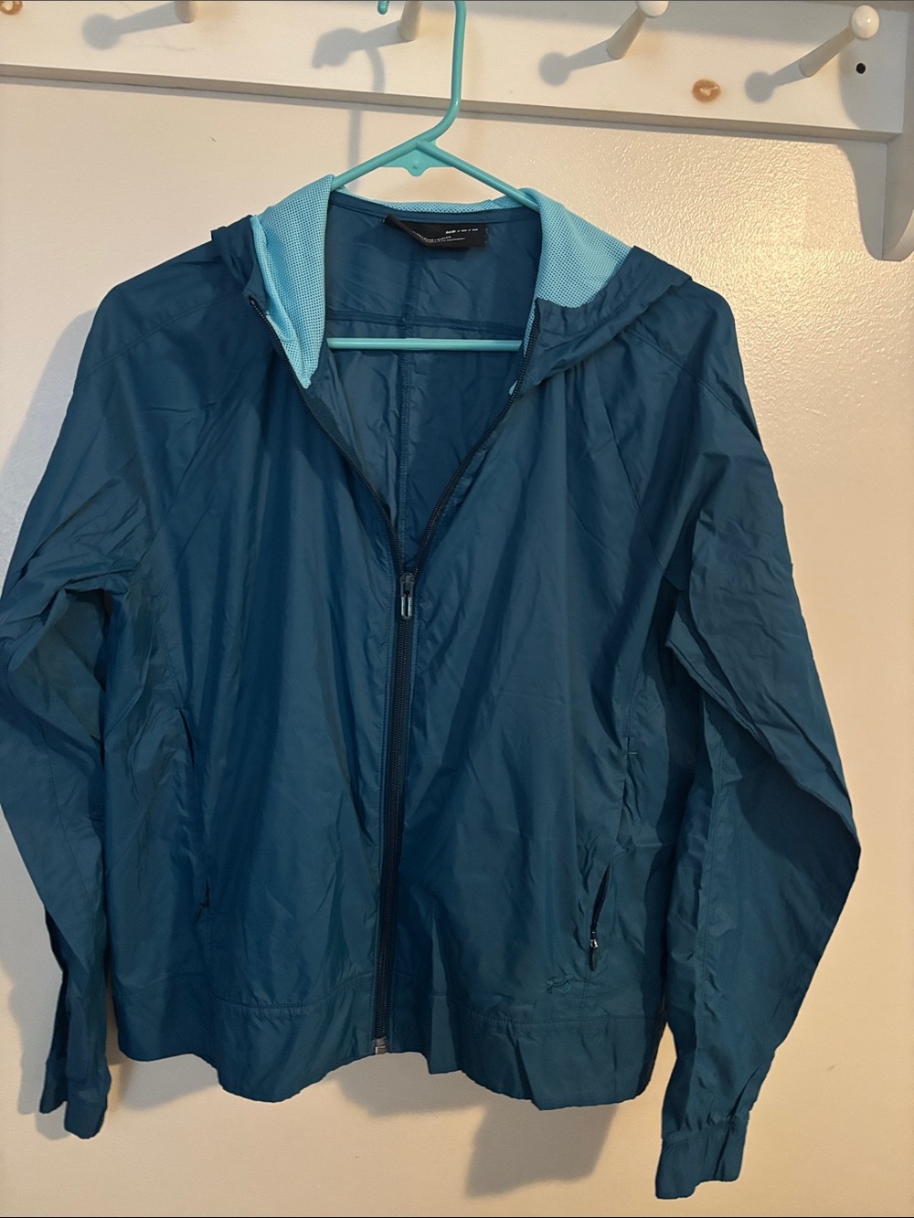 Under Armour Teal Hooded Windbreaker with Light Aqua Lining